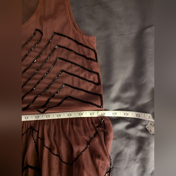 Free People burgundy sheer beaded dress - Picture 5 of 5